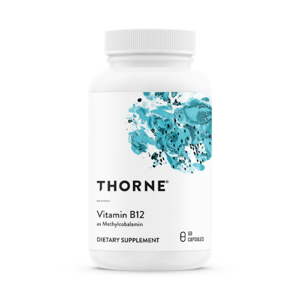 Frasco de Thorne Vitamina B12 (metilcobalamina), 60 cápsulas