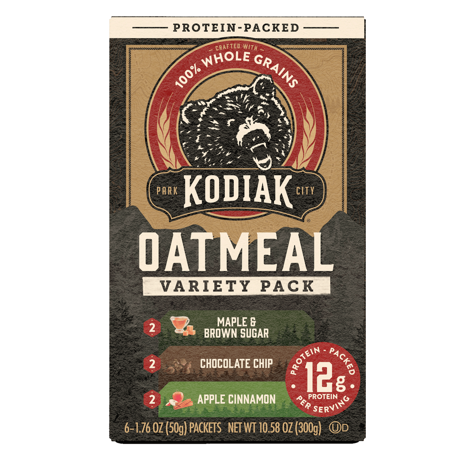 Caja surtida de Kodiak Cakes Oatmeal Packets — 12g de proteína, avena 100% integral