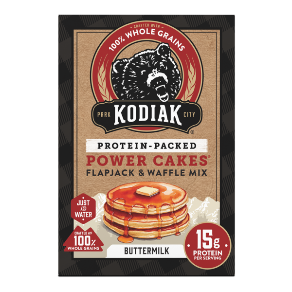 Caja de Kodiak Cakes Power Cakes Buttermilk — 15g de proteína, 100% grano integral
