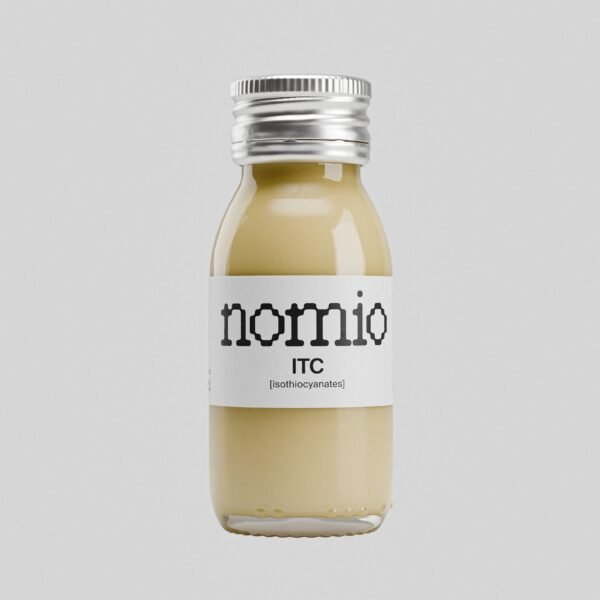 Botella shot de Nomio 60ml, foto de estudio