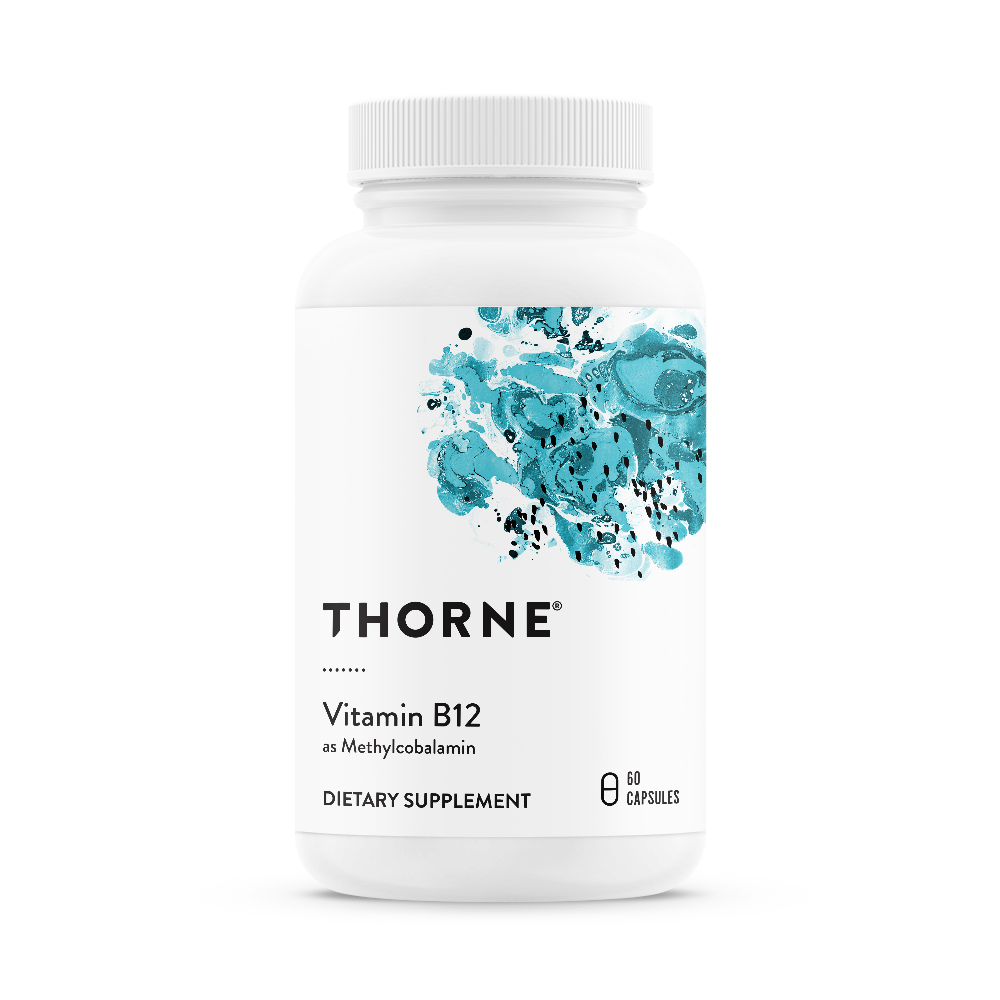 Frasco de Thorne Vitamina B12 (metilcobalamina), 60 cápsulas
