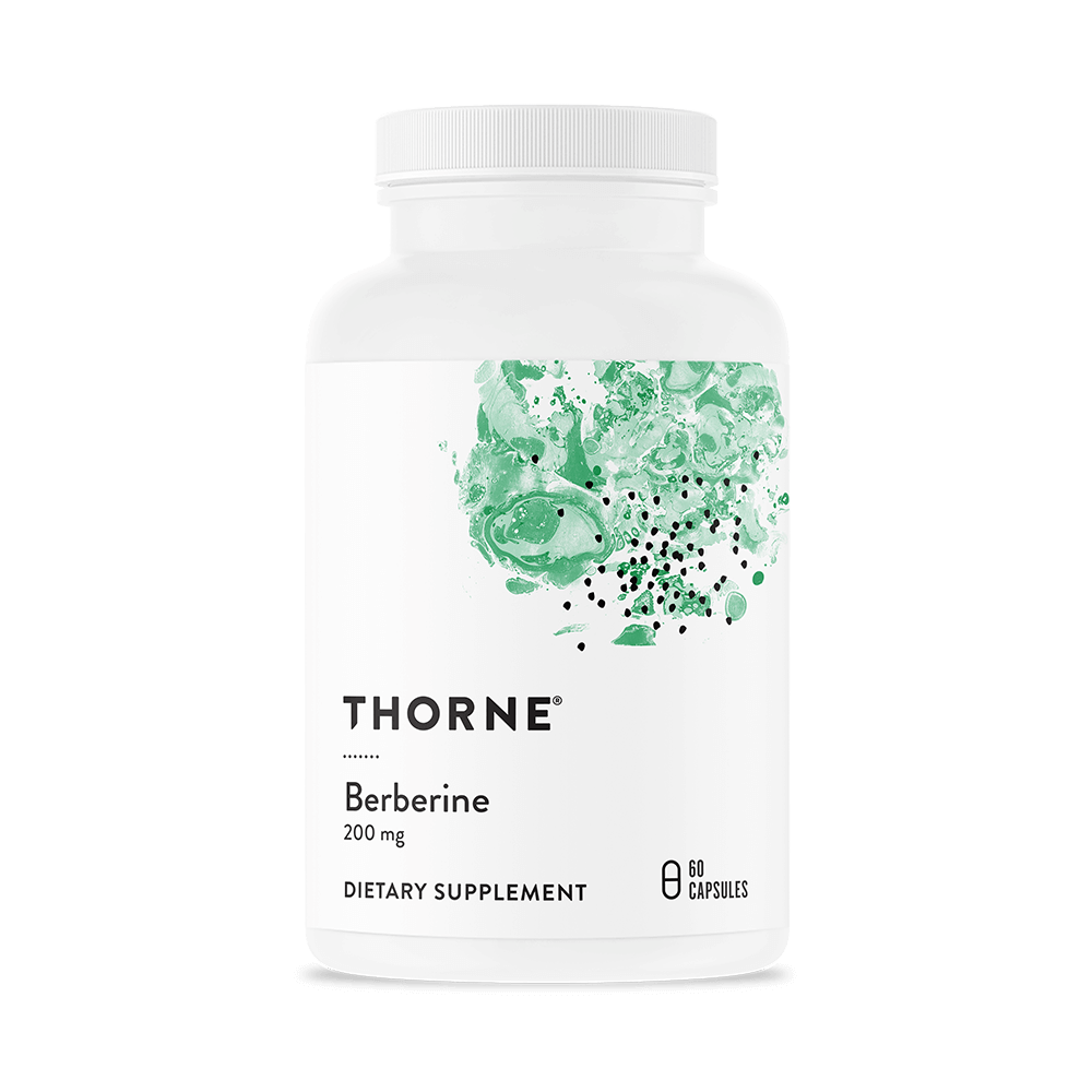 Frasco de Thorne Berberine 200mg, 60 cápsulas