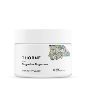 Envase de Thorne Magnesium Bisglycinate en polvo